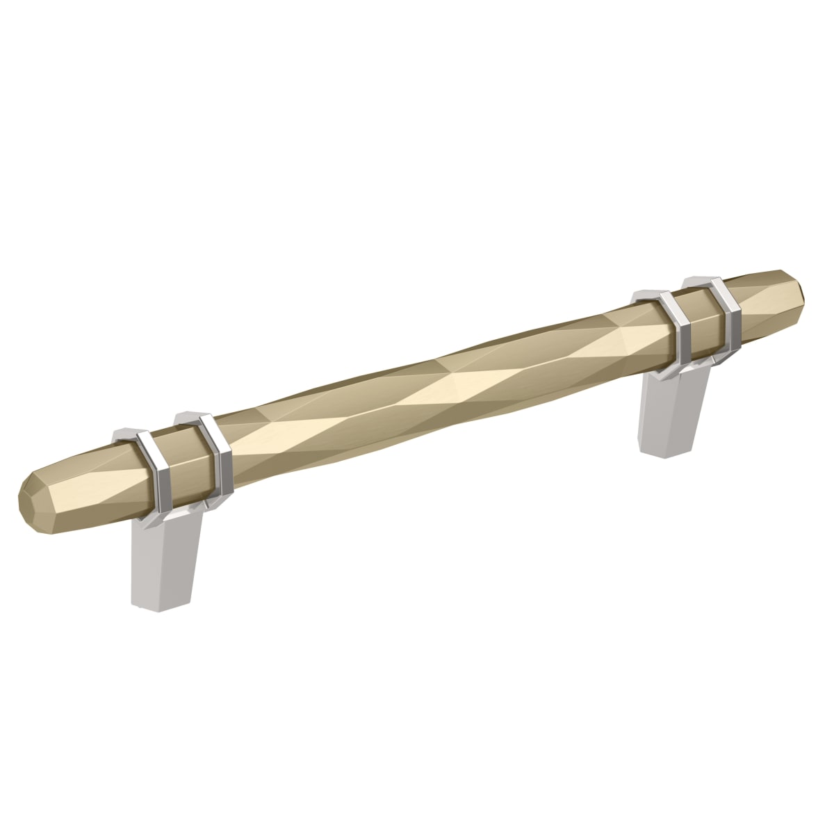 Amerock London Cabinet Pull - Golden Champagne/Polished Chrome