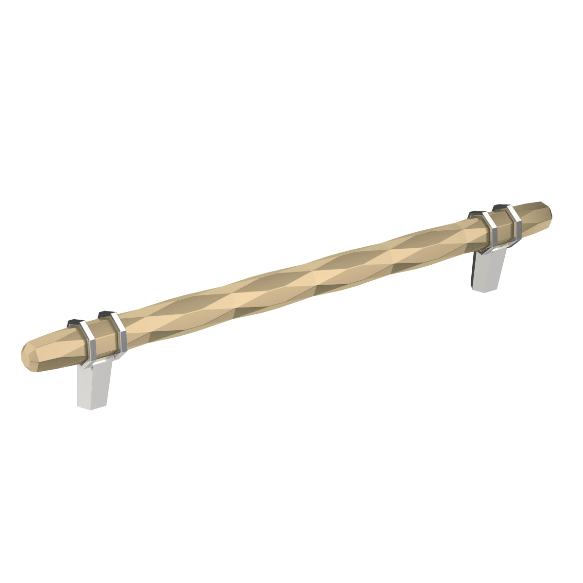 Amerock London Cabinet Pull - Golden Champagne/Polished Chrome