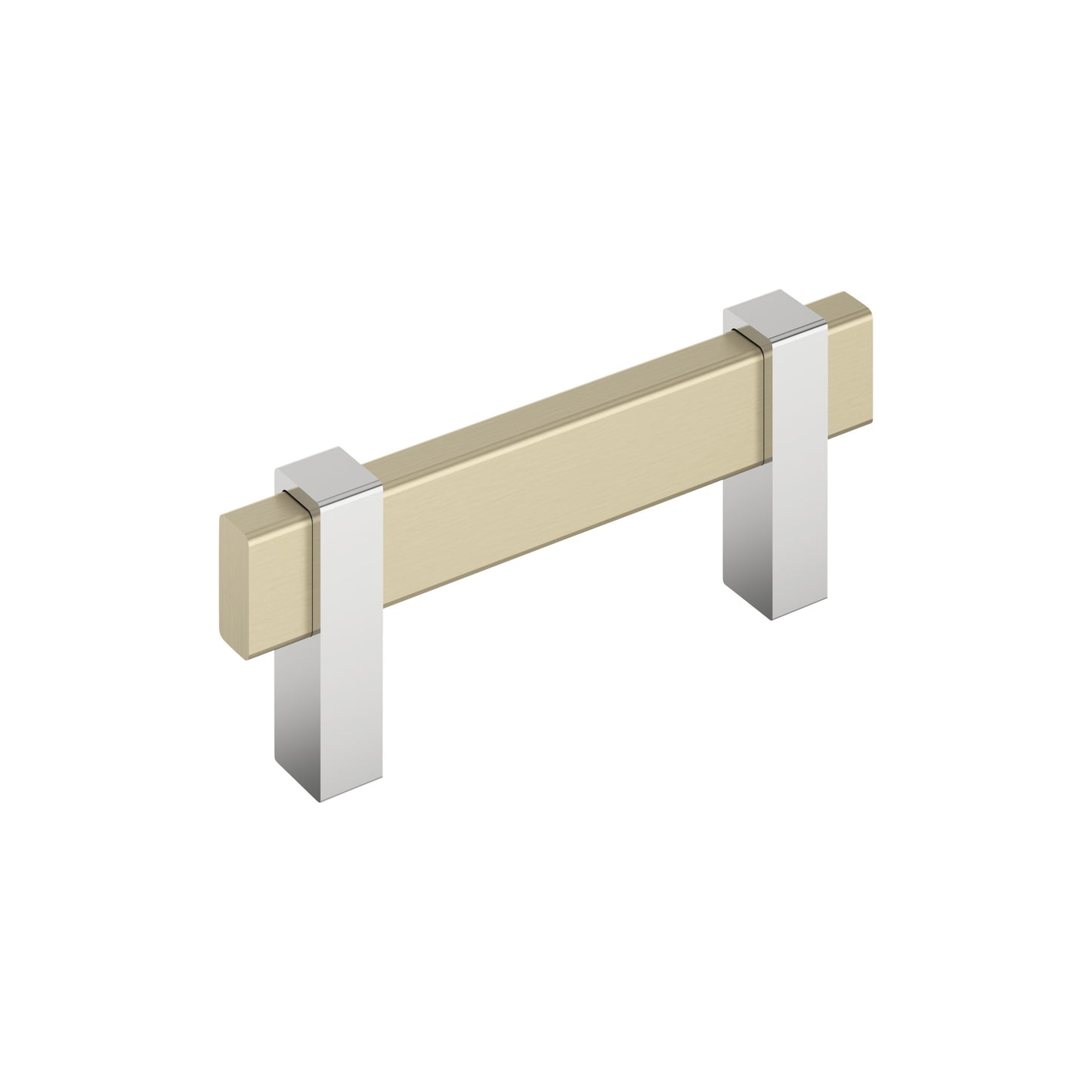 Amerock Mulino Pull - 3 inch (76mm) CTC - Golden Champagne/Polished Chrome
