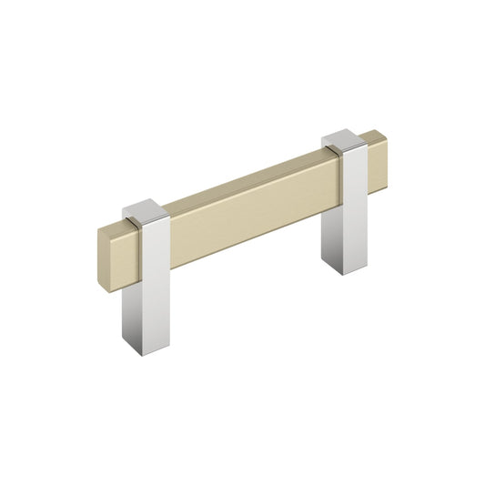 Amerock Mulino Cabinet Pull - Golden Champagne/Polished Chrome