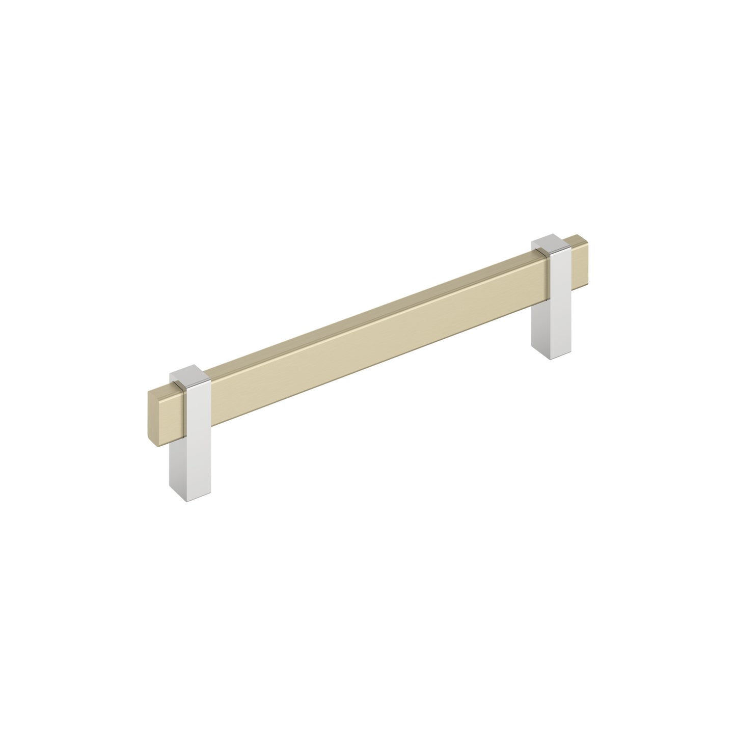 Amerock Mulino Pull - 6-5/16 inch (160mm) CTC - Golden Champagne/Polished Chrome