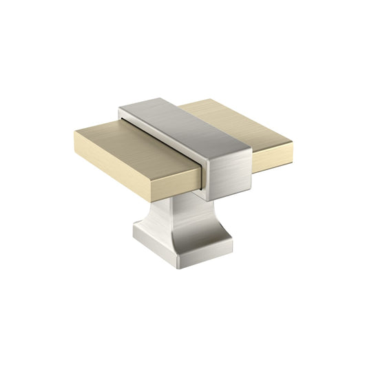 Amerock Overton Cabinet Knob - Golden Champagne/Satin Nickel