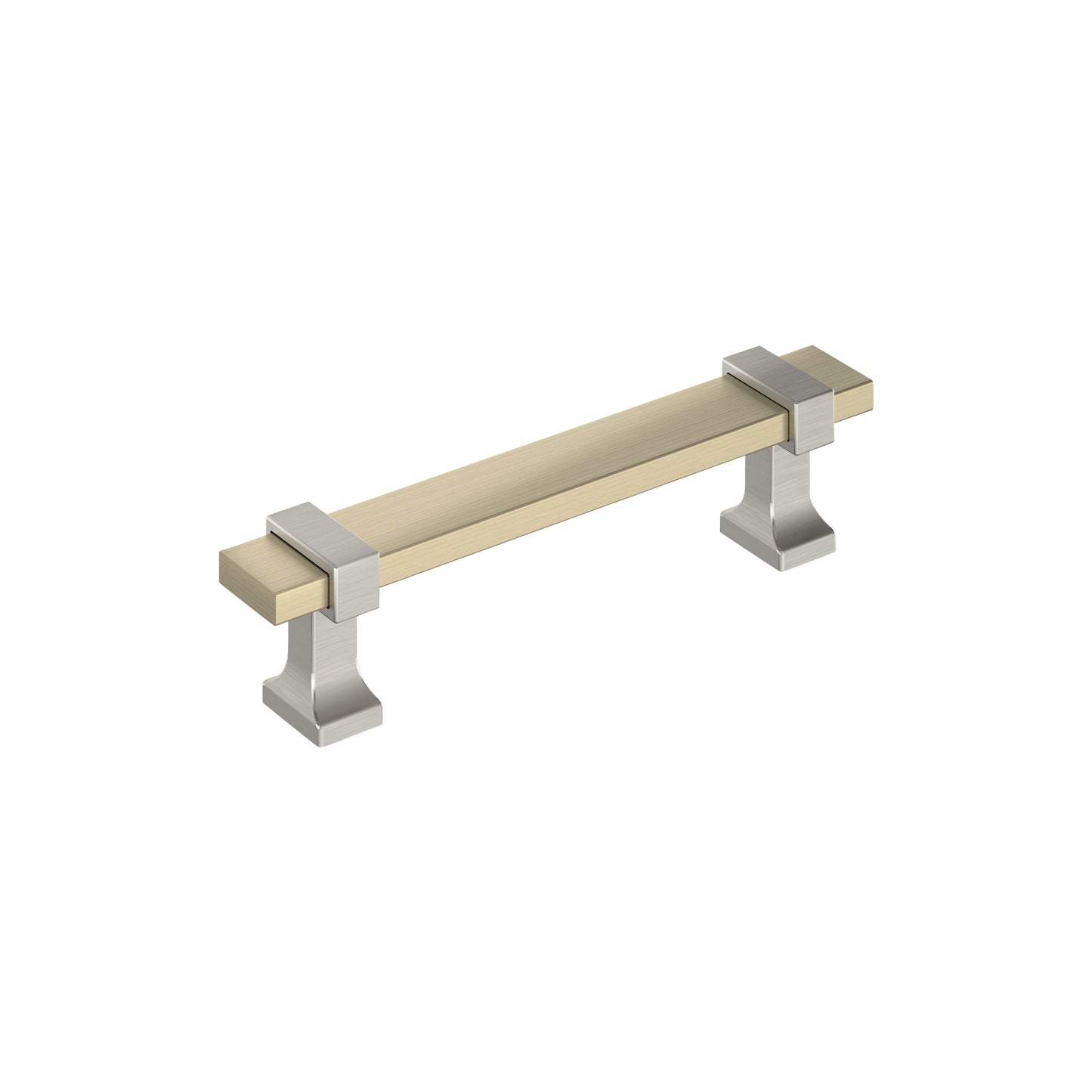 Amerock Overton Pull - 3-3/4 inch (96mm) CTC - Golden Champagne/Satin Nickel