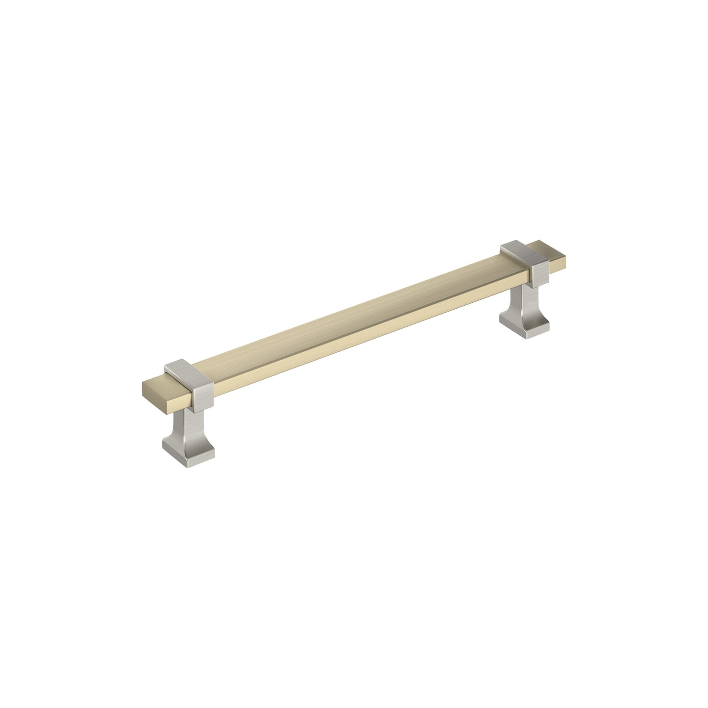 Amerock Overton Pull - 6-5/16 inch (160mm) CTC - Golden Champagne/Satin Nickel