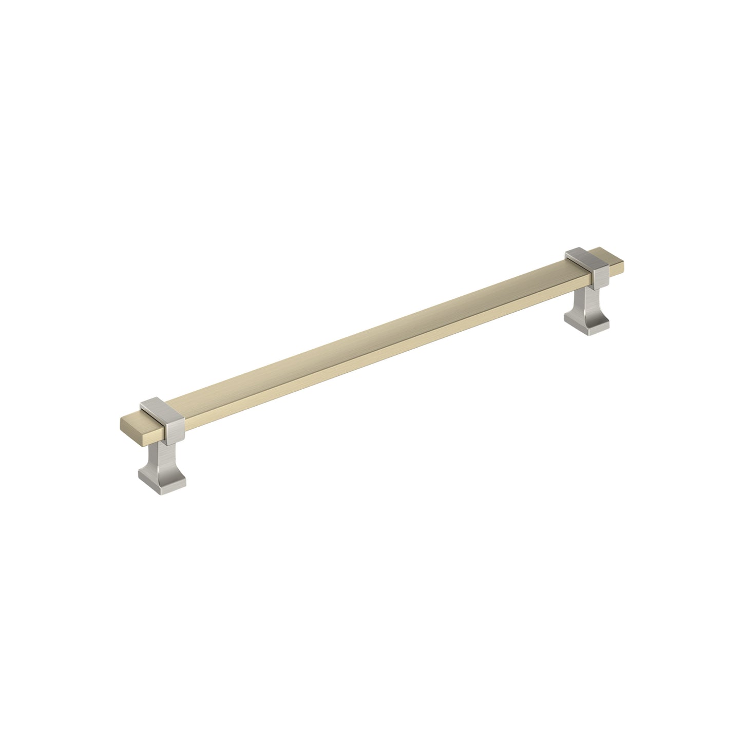 Amerock Overton Pull - 8-13/16 inch (224mm) CTC - Golden Champagne/Satin Nickel