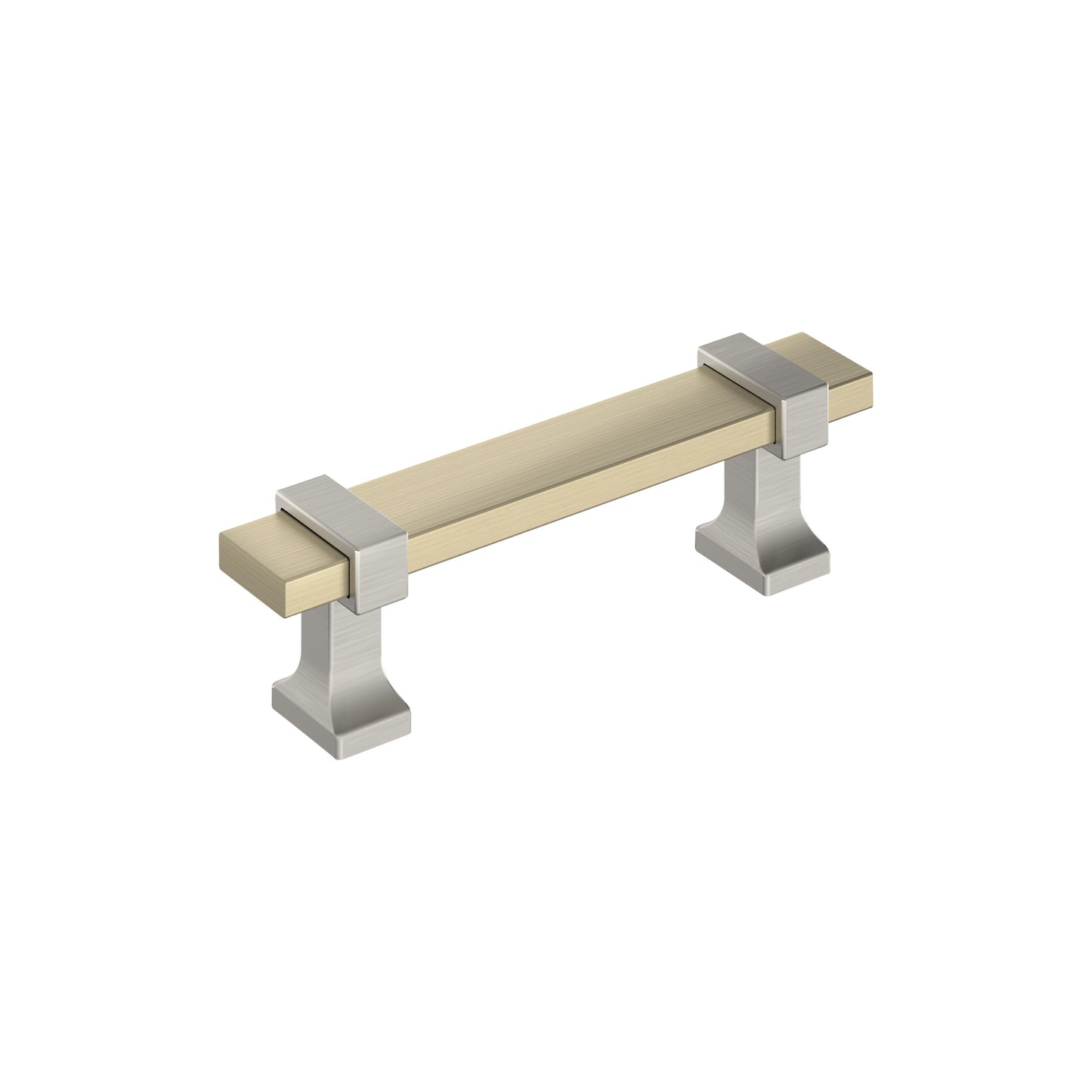 Amerock Overton Pull - 3 inch (76mm) CTC - Golden Champagne/Satin Nickel