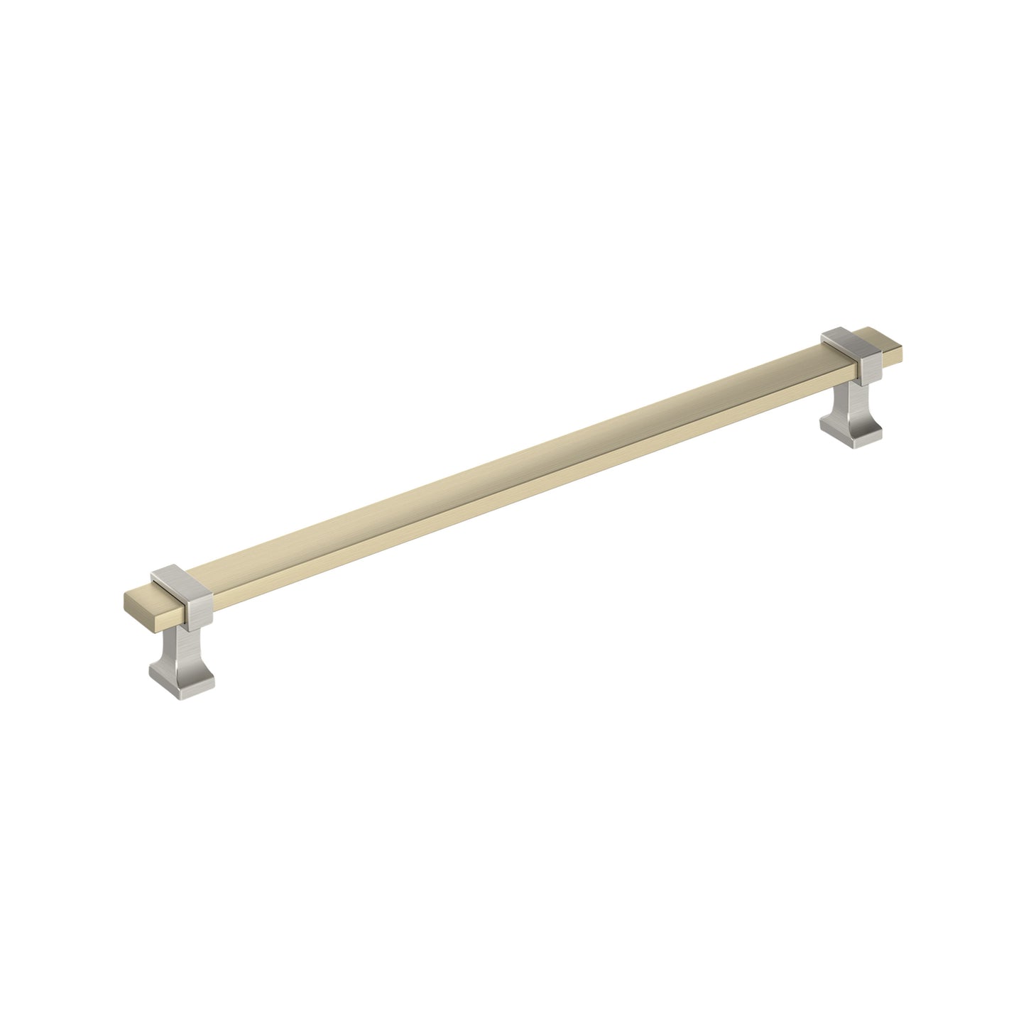 Amerock Overton Pull - 10-1/16 inch (256mm) CTC - Golden Champagne/Satin Nickel