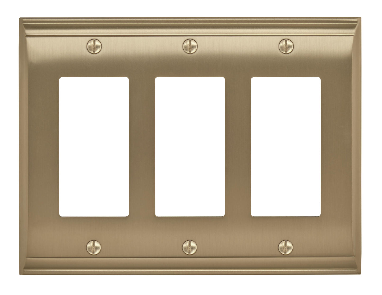 Amerock Candler Wall Plate - 3 Rocker - Golden Champagne