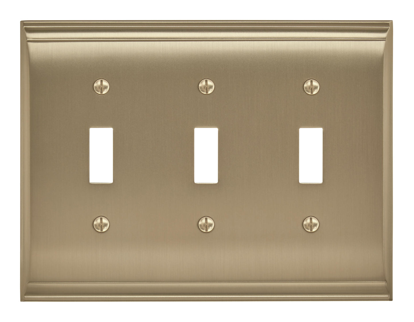 Amerock Candler Wall Plate - 3 Toggle - Golden Champagne