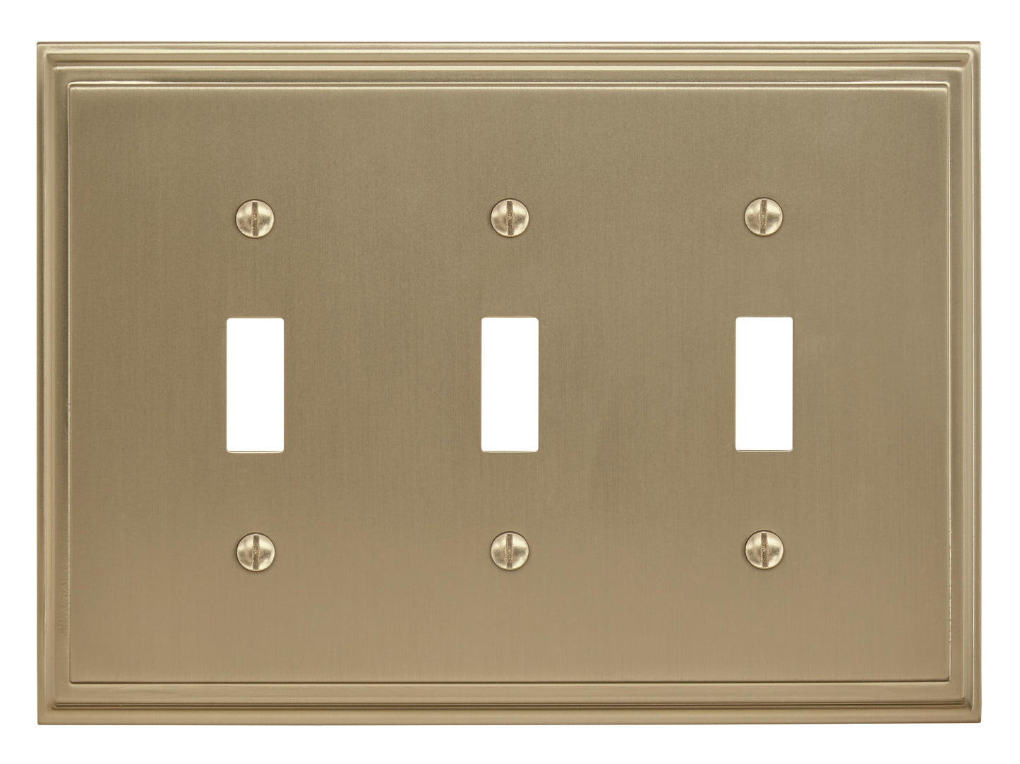 Amerock Mulholland Wall Plate - 3 Toggle - Golden Champagne
