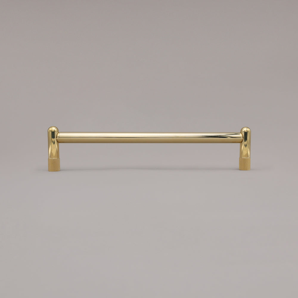 Hapny Knurled Cabinet Pull - 18 in (457.2mm) (Appliance Pull) - Unlacquered Polished Brass