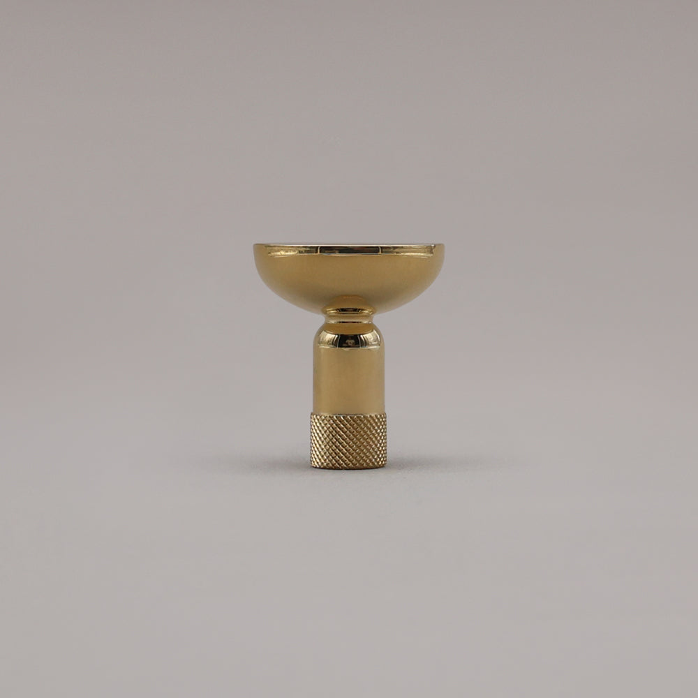 Hapny Knurled Cabinet Knob - Unlacquered Polished Brass