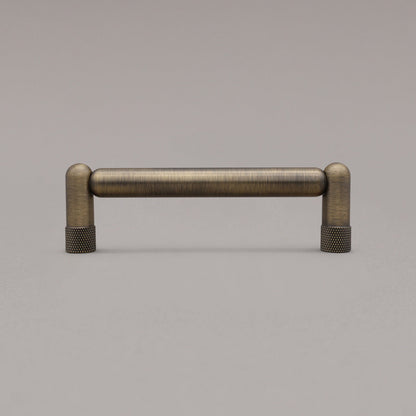 Hapny Knurled Cabinet Pull - 4 in (101.6mm) - Aged Brass