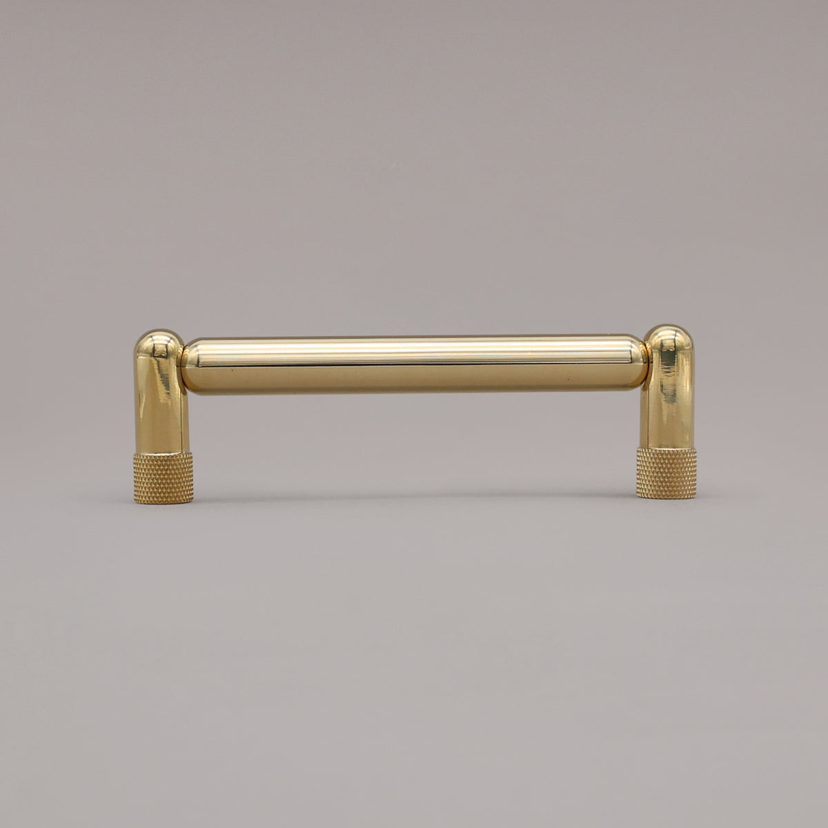 Hapny Knurled Cabinet Pull - 4 in (101.6mm) - Unlacquered Polished Brass