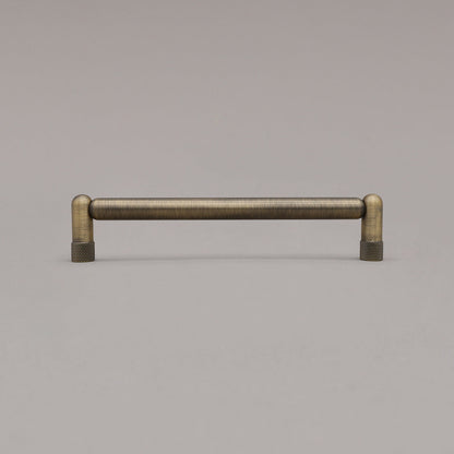 Hapny Knurled Cabinet Pull - 6 in (152.4mm) - Aged Brass