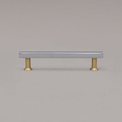Hapny Mod Cabinet Pull - 5 in (127mm) - Polished Chrome / Satin Brass