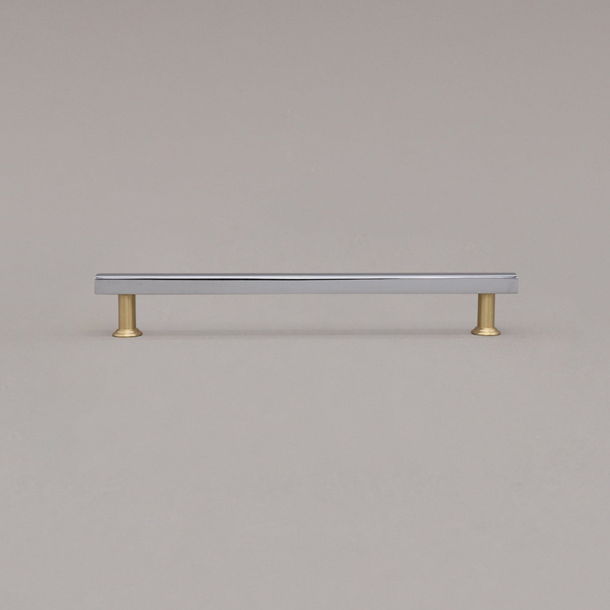 Hapny Mod Cabinet Pull - 8 in (203.2mm) - Polished Chrome / Satin Brass
