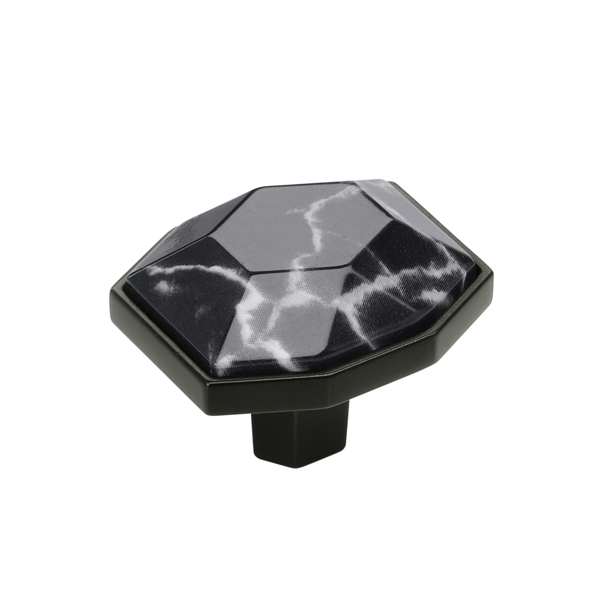 Amerock Carrione Cabinet Knob - Marble Black/Black Bronze