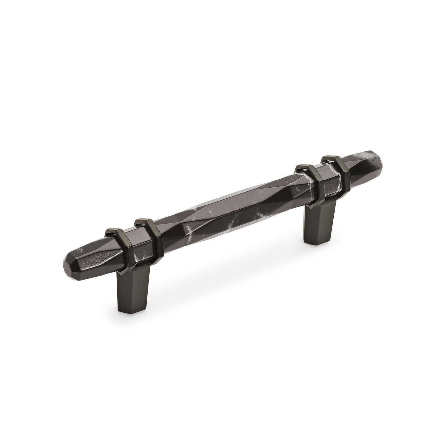 Amerock Carrione Pull - 3-3/4 inch (96mm) CTC - Marble Black/Black Bronze