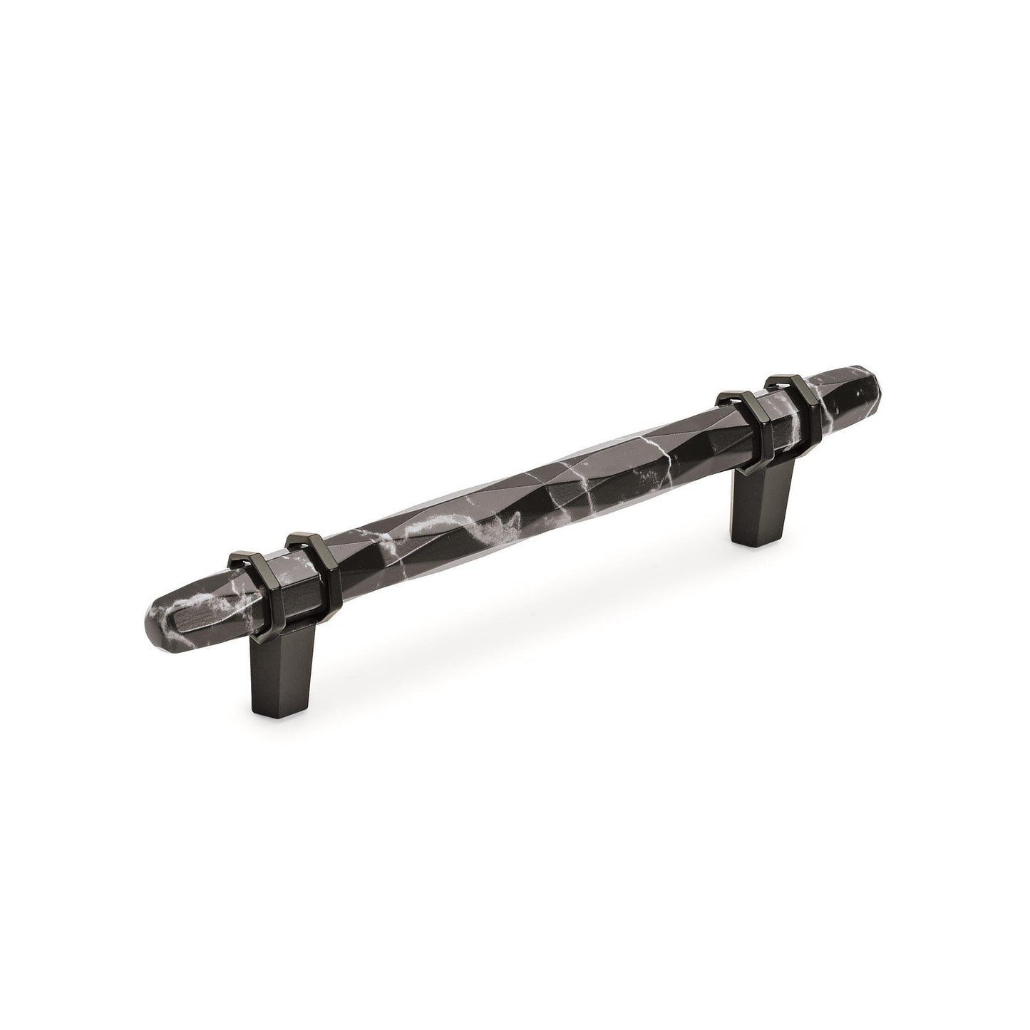 Amerock Carrione Pull - 5-1/16 inch (128mm) CTC - Marble Black/Black Bronze