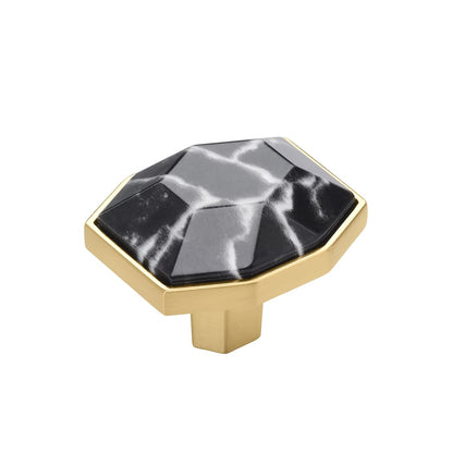Amerock Carrione Cabinet Knob - Marble Black/Champagne Bronze