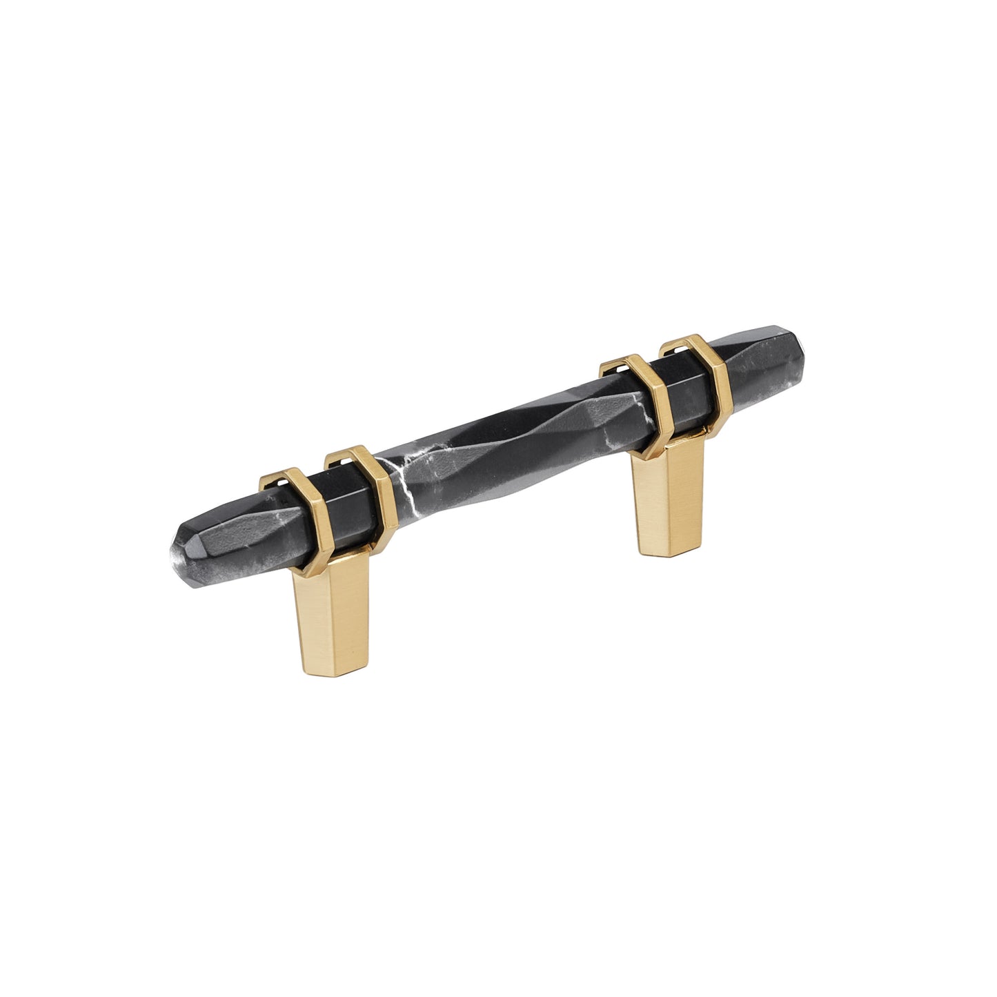 Amerock Carrione Pull - 3 inch (76mm) CTC - Marble Black/Champagne Bronze