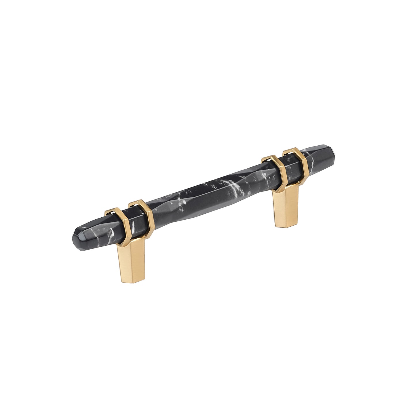 Amerock Carrione Pull - 3-3/4 inch (96mm) CTC - Marble Black/Champagne Bronze