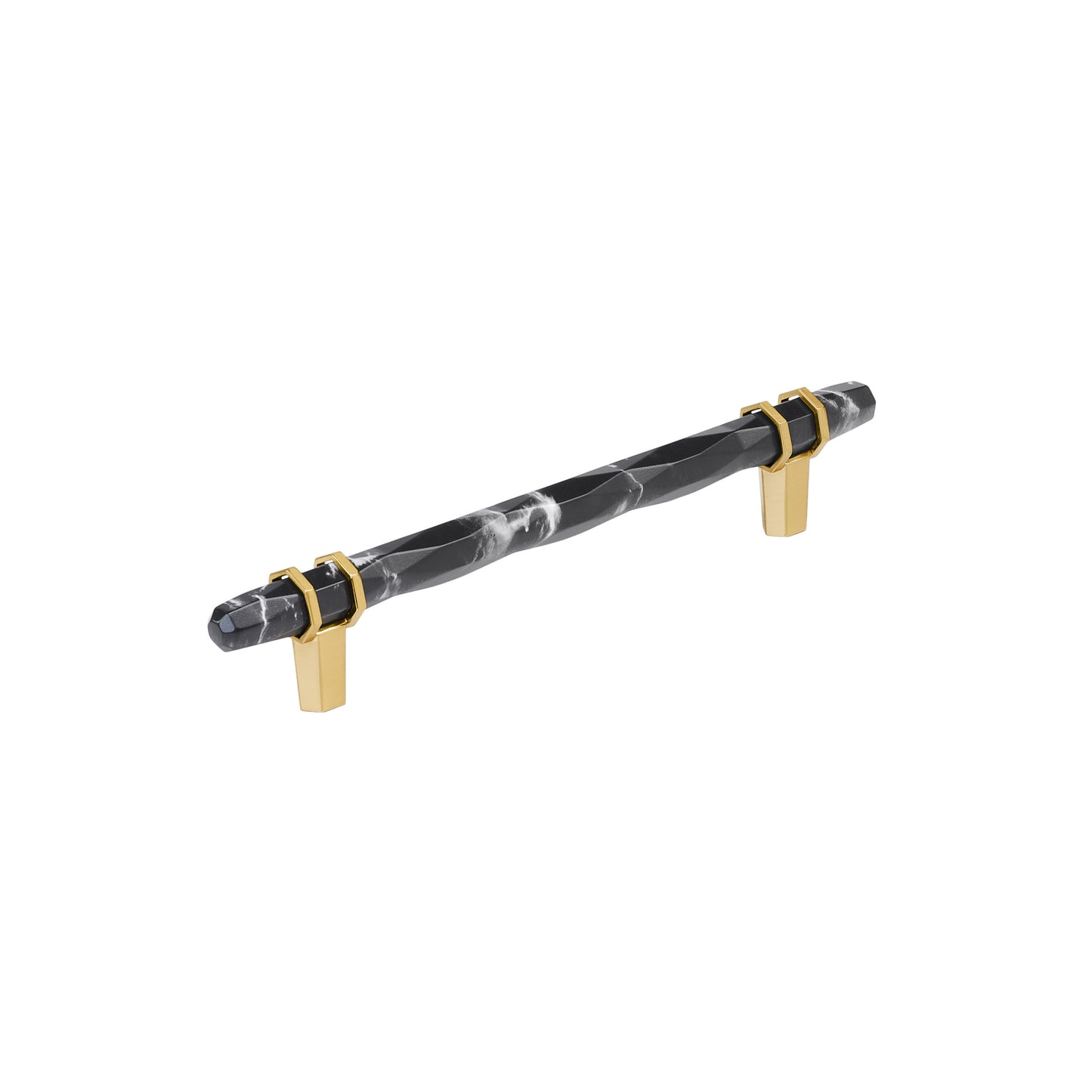 Amerock Carrione Pull - 6-5/16 inch (160mm) CTC - Marble Black/Champagne Bronze
