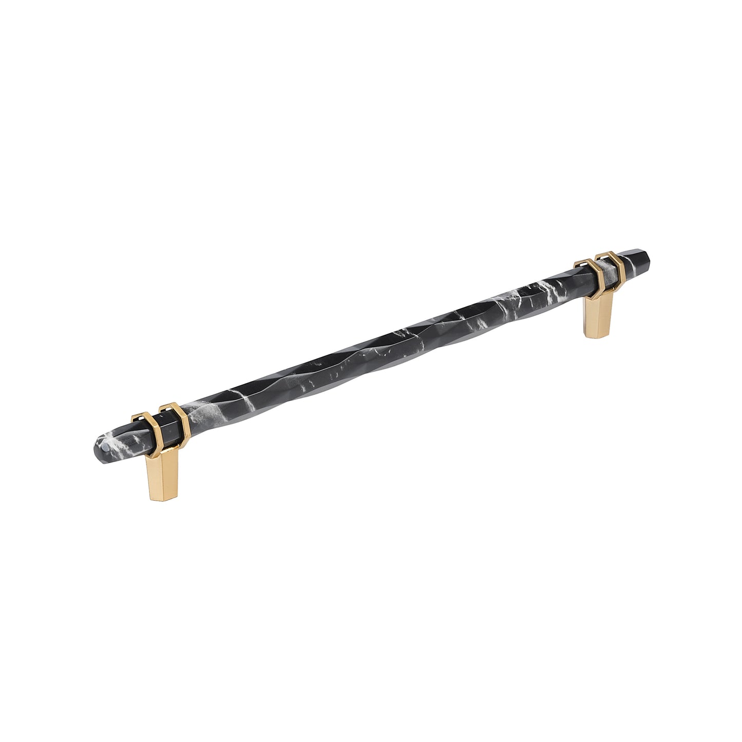 Amerock Carrione Pull - 10-1/16 inch (256mm) CTC - Marble Black/Champagne Bronze