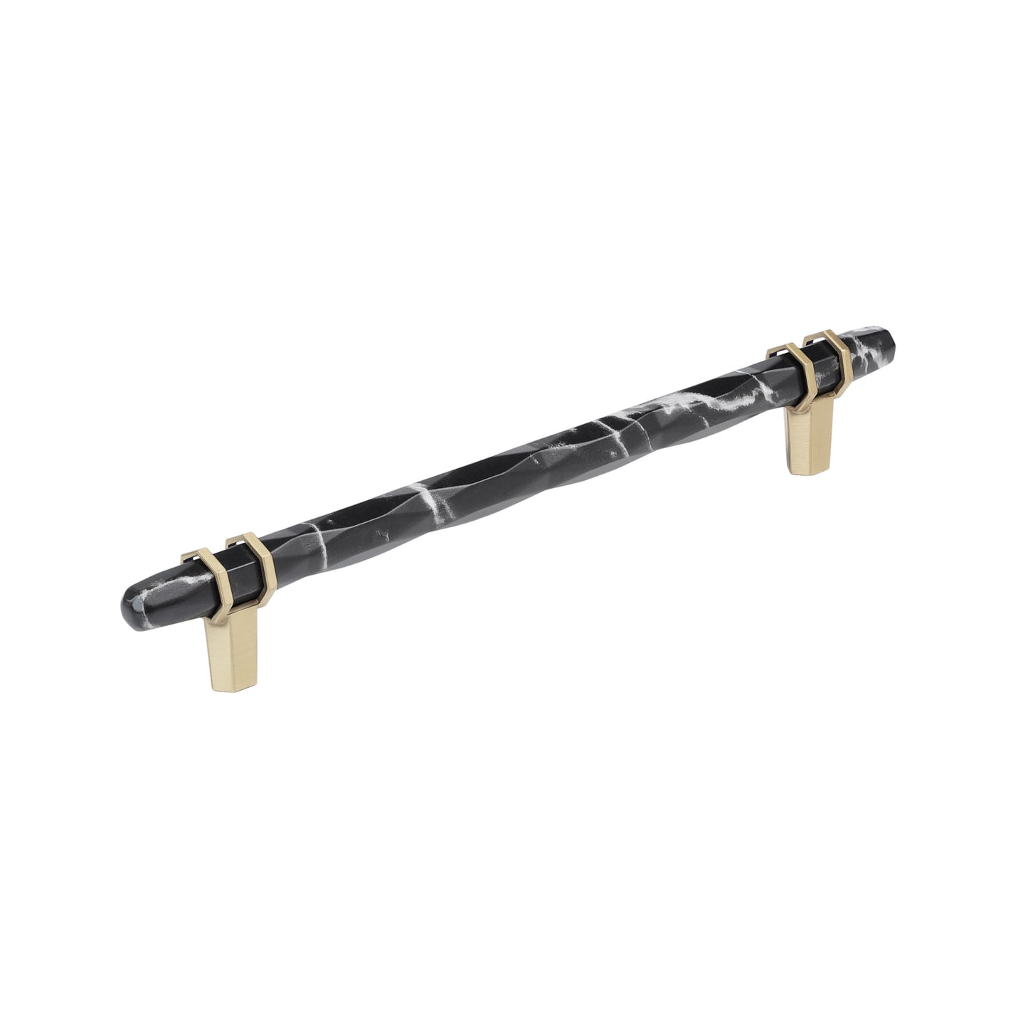 Amerock Carrione Pull - 8 inch (203mm) CTC - Marble Black/Golden Champagne