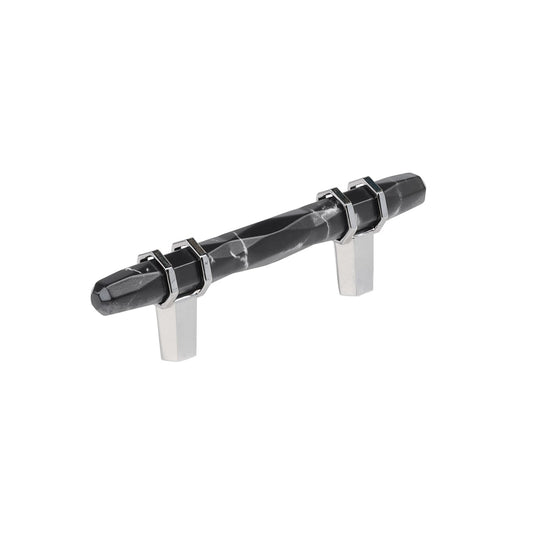 Amerock Carrione Cabinet Pull - Marble Black/Polished Chrome