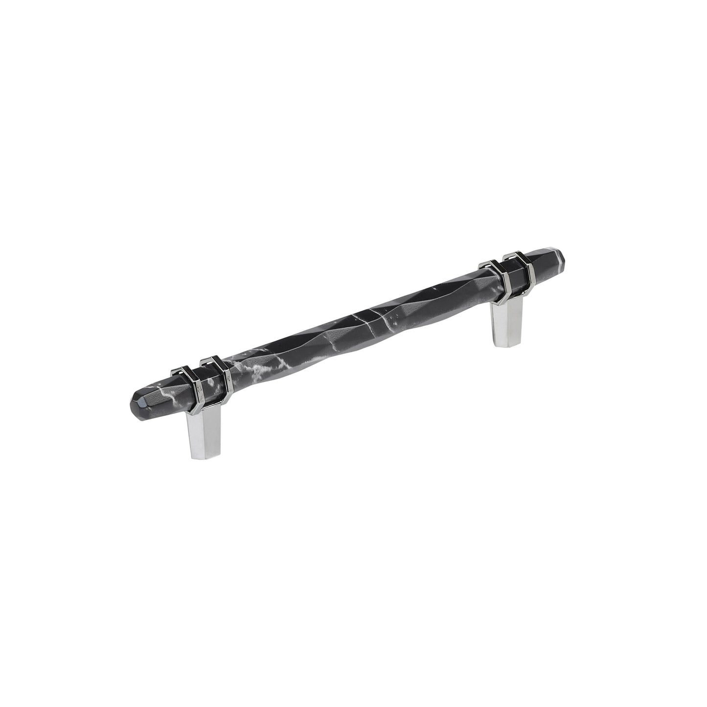 Amerock Carrione Pull - 6-5/16 inch (160mm) CTC - Marble Black/Polished Chrome