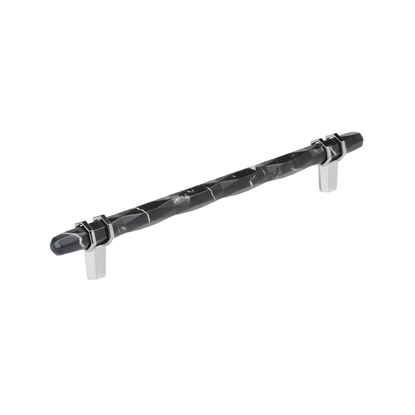 Amerock Carrione Pull - 8 inch (203mm) CTC - Marble Black/Polished Chrome