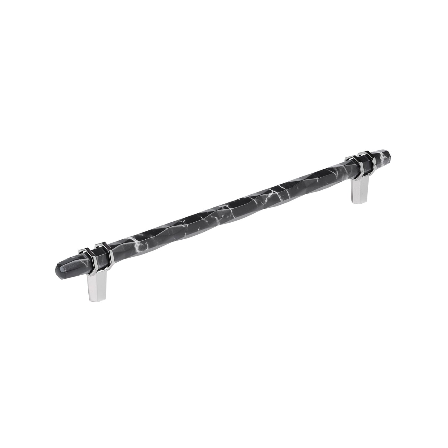 Amerock Carrione Pull - 10-1/16 inch (256mm) CTC - Marble Black/Polished Chrome