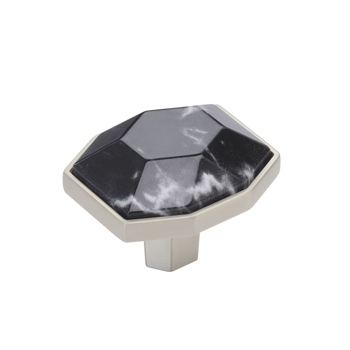 Amerock Carrione Cabinet Knob - Marble Black/Satin Nickel