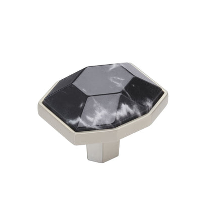 Amerock Carrione Cabinet Knob - Marble Black/Satin Nickel
