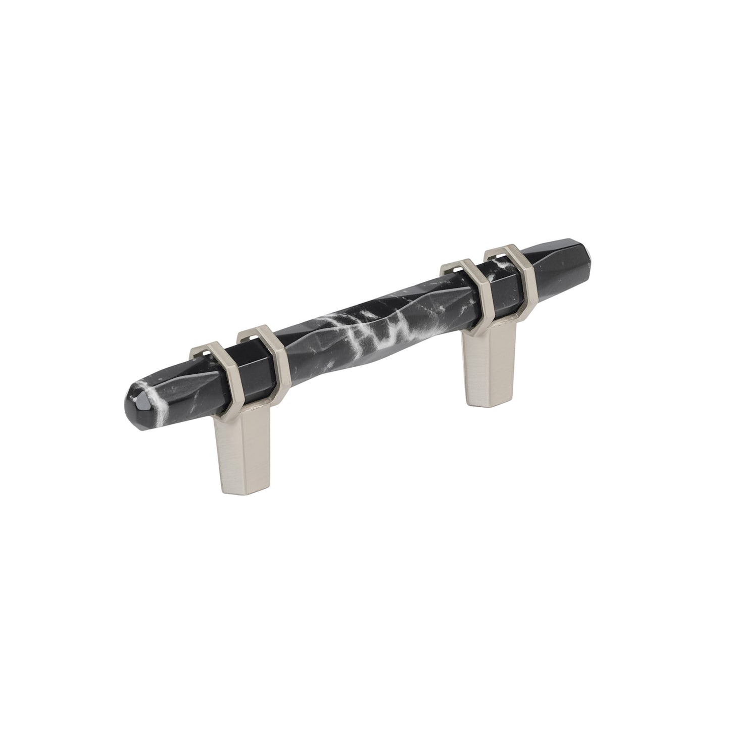 Amerock Carrione Pull - 3 inch (76mm) CTC - Marble Black/Satin Nickel