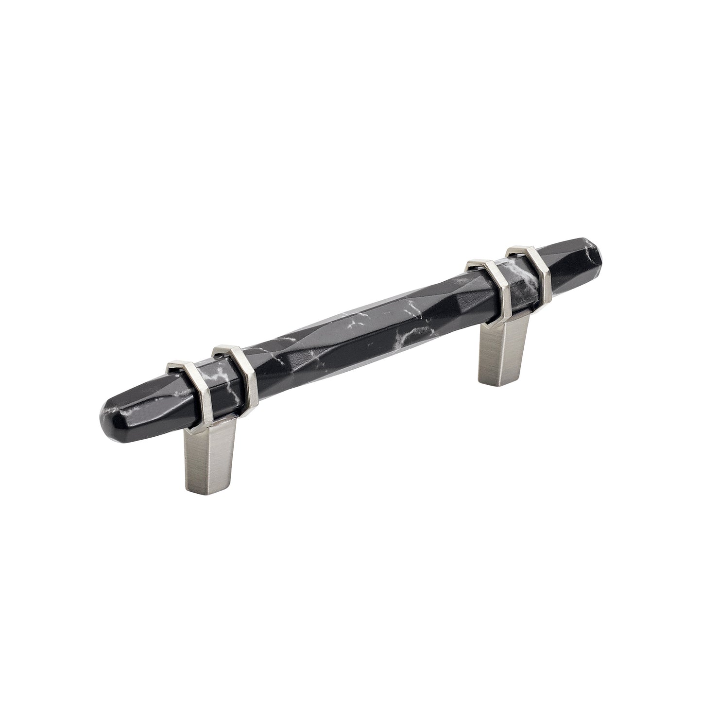 Amerock Carrione Pull - 3-3/4 inch (96mm) CTC - Marble Black/Satin Nickel