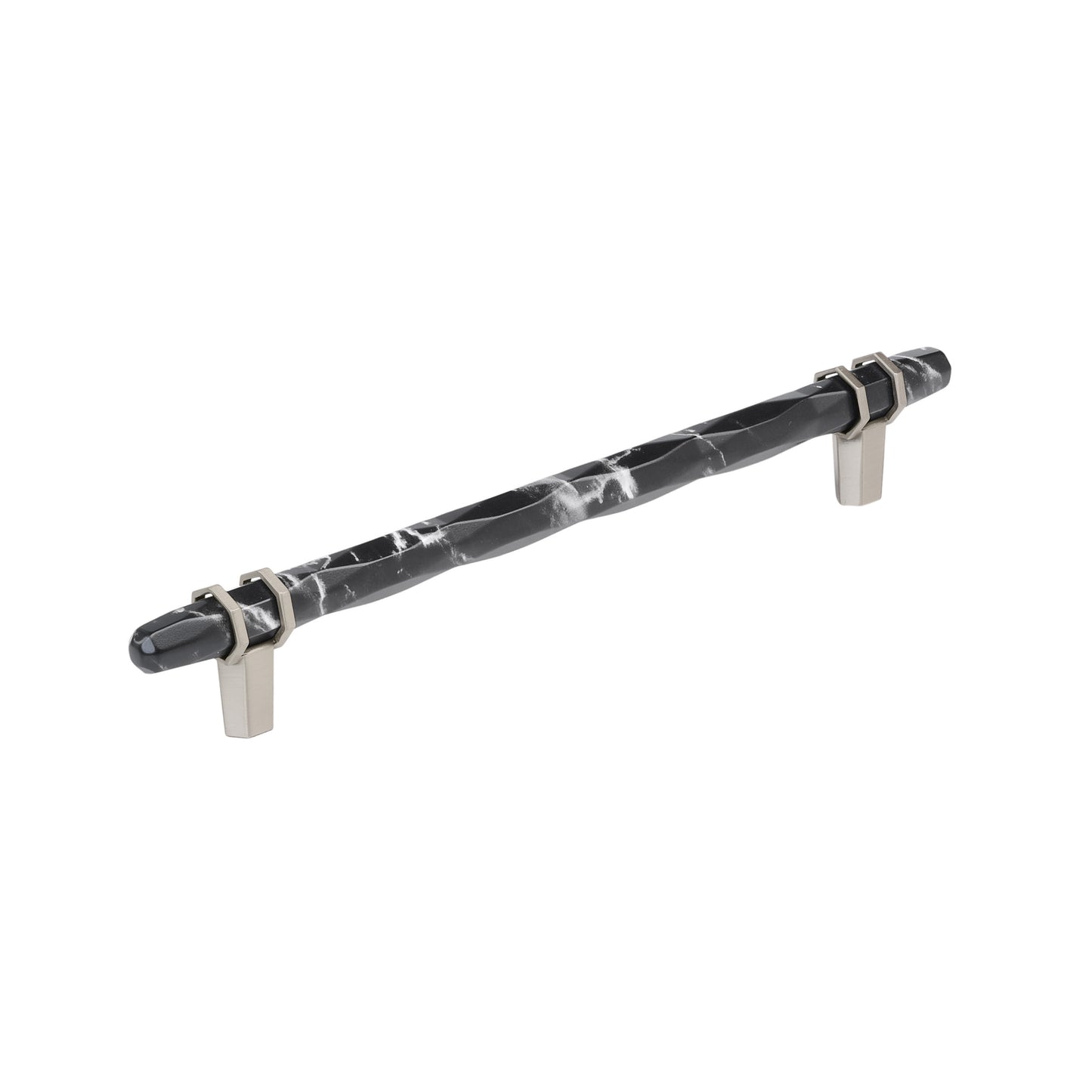 Amerock Carrione Pull - 8 inch (203mm) CTC - Marble Black/Satin Nickel