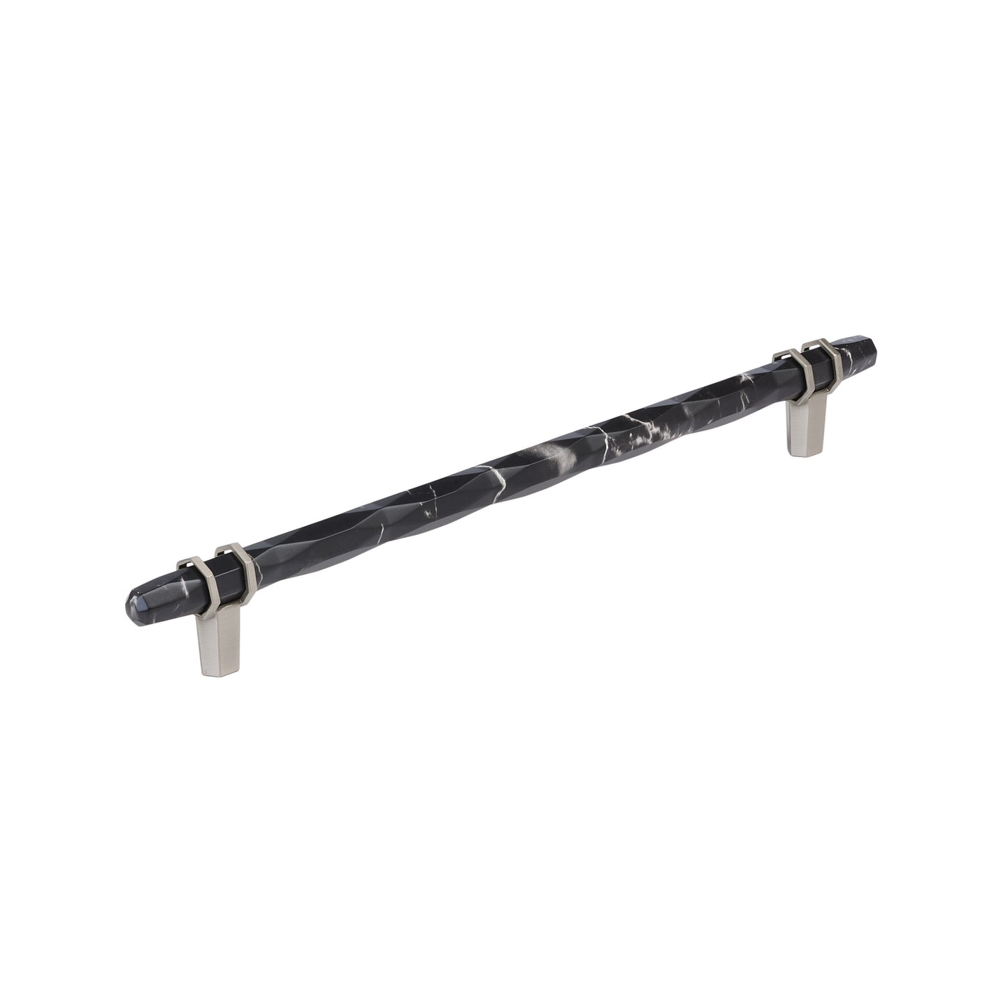 Amerock Carrione Pull - 10-1/16 inch (256mm) CTC - Marble Black/Satin Nickel