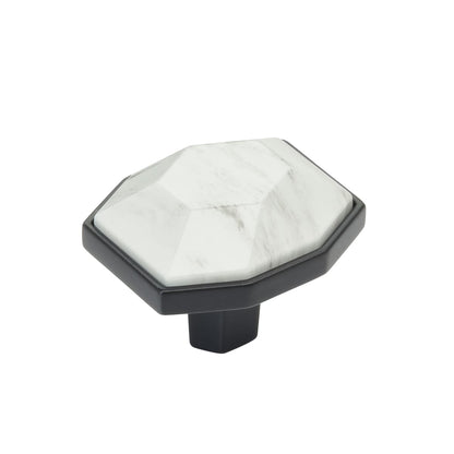 Amerock Carrione Cabinet Knob - Marble White/Black Bronze