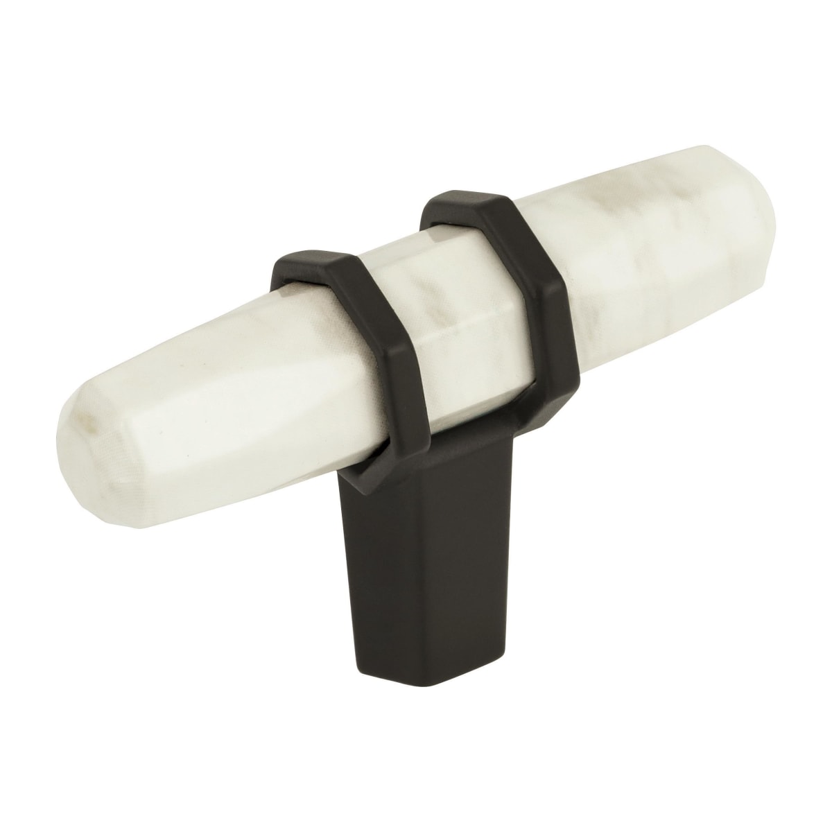 Amerock Carrione Cabinet Knob - Marble White/Black Bronze
