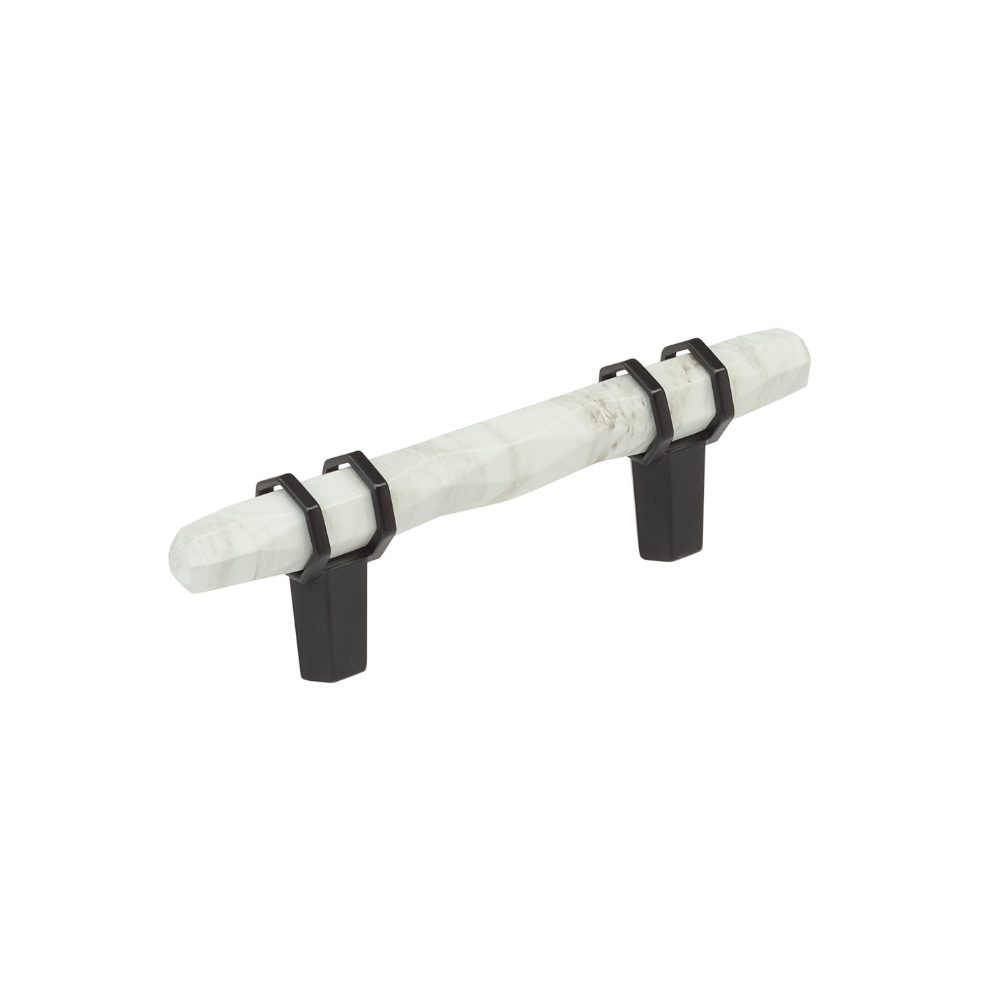 Amerock Carrione Pull - 3 inch (76mm) CTC - Marble White/Black Bronze