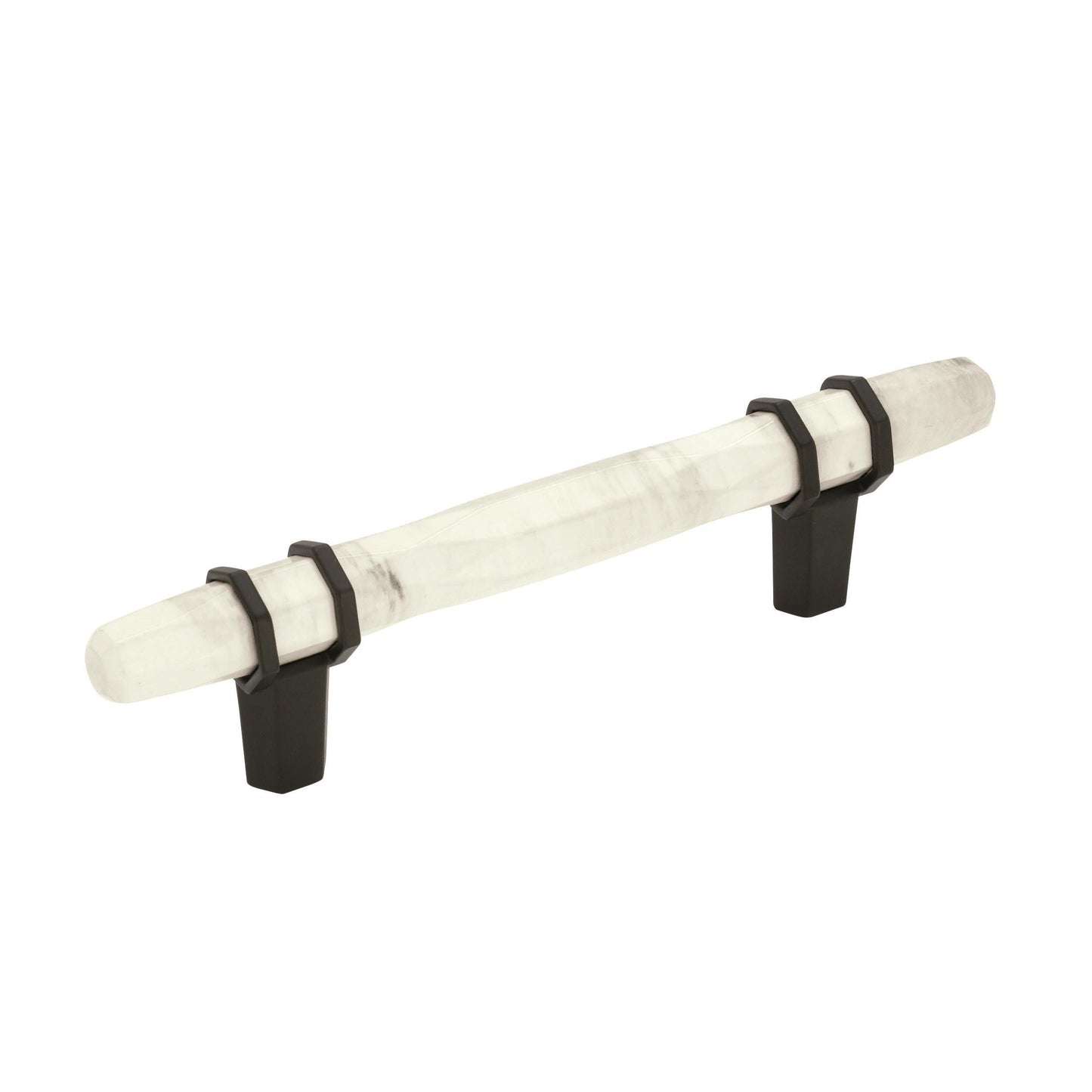 Amerock Carrione Pull - 3-3/4 inch (96mm) CTC - Marble White/Black Bronze