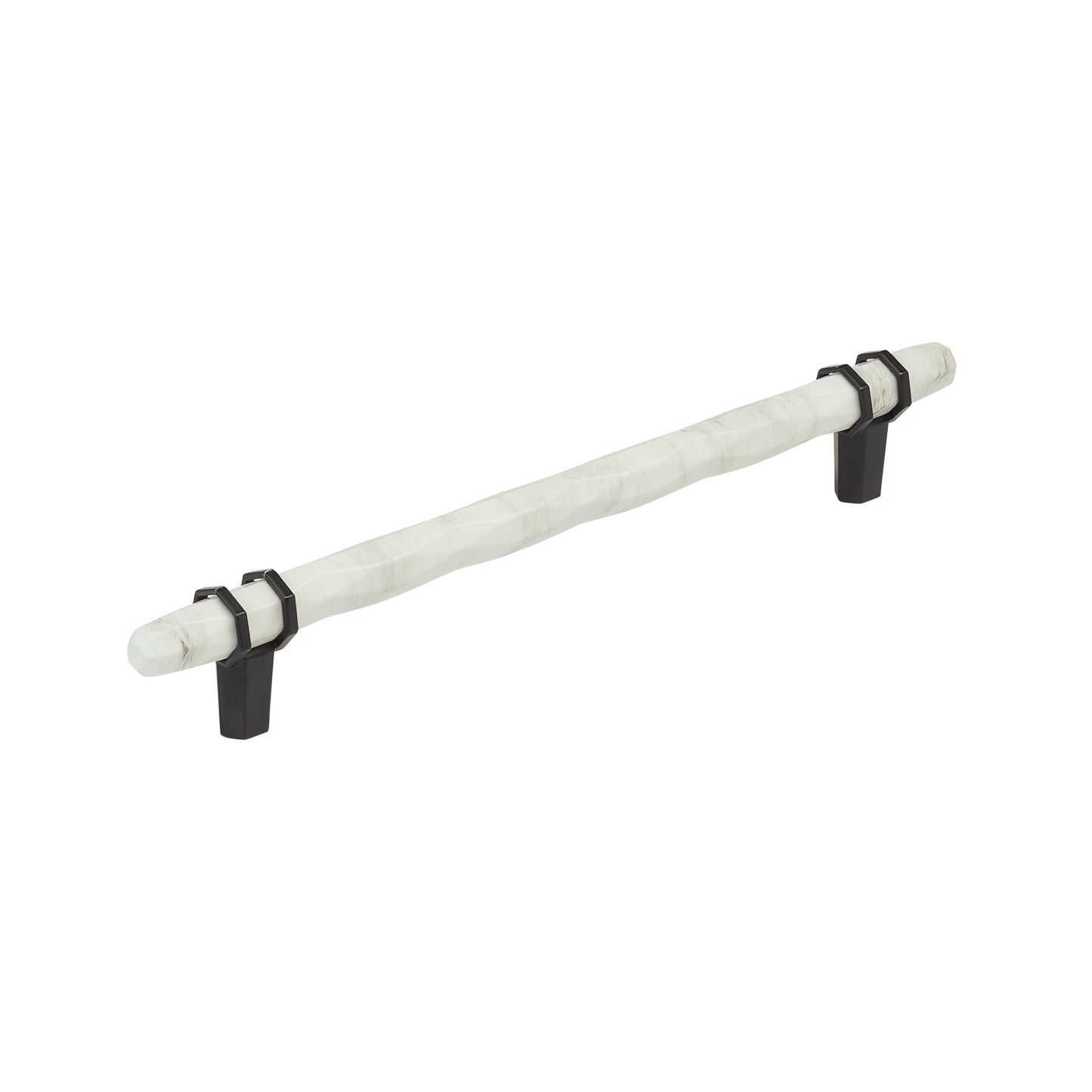 Amerock Carrione Pull - 8 inch (203mm) CTC - Marble White/Black Bronze