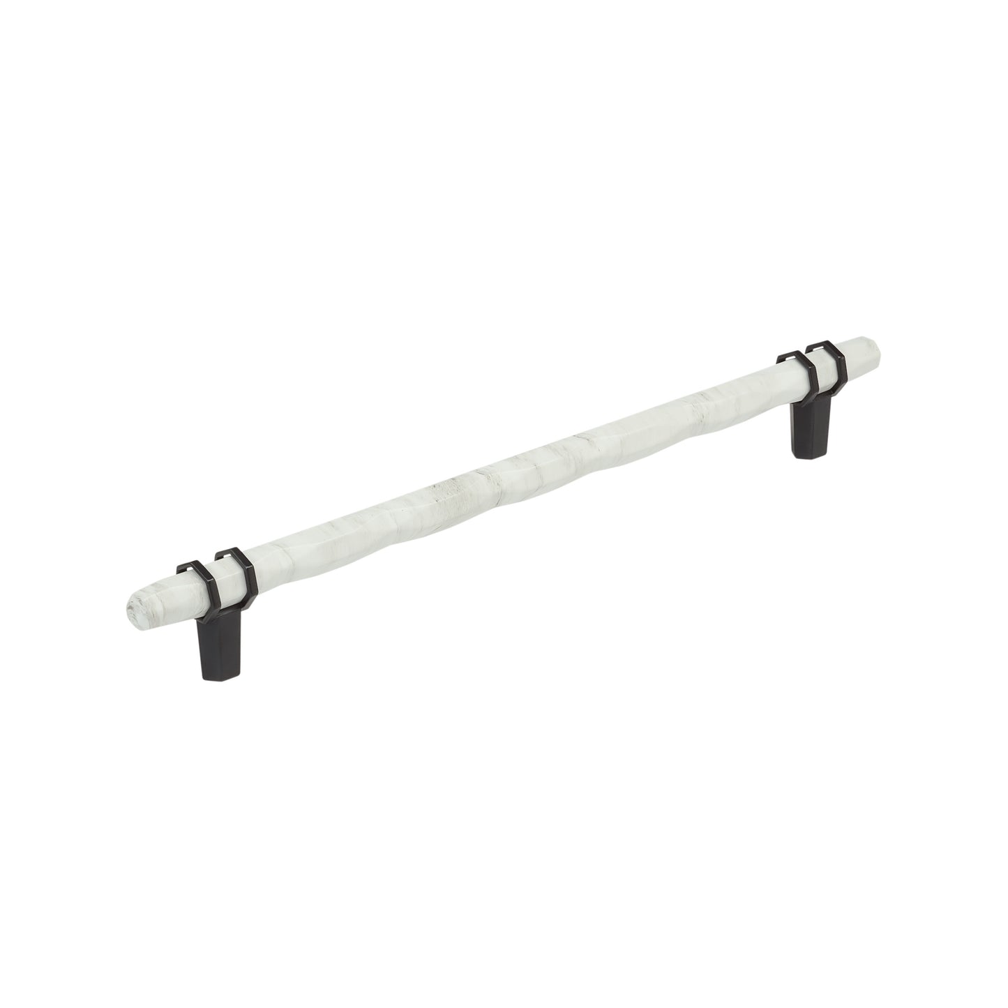 Amerock Carrione Pull - 10-1/16 inch (256mm) CTC - Marble White/Black Bronze