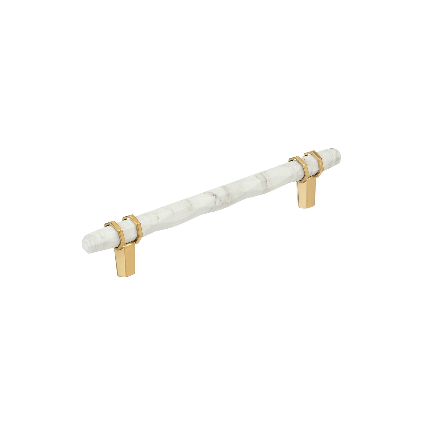 Amerock Carrione Pull - 6-5/16 inch (160mm) CTC - Marble White/Champagne Bronze