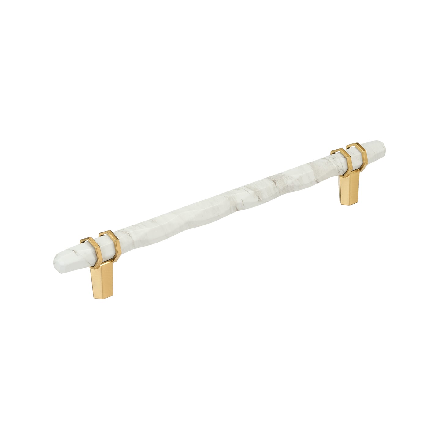 Amerock Carrione Pull - 8 inch (203mm) CTC - Marble White/Champagne Bronze