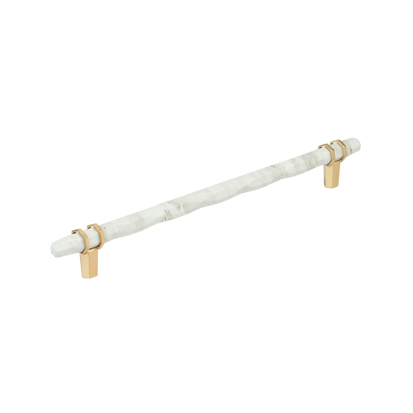 Amerock Carrione Pull - 10-1/16 inch (256mm) CTC - Marble White/Champagne Bronze