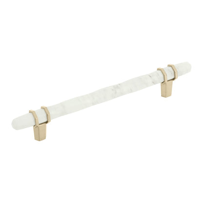 Amerock Carrione Cabinet Pull - Marble White/Golden Champagne